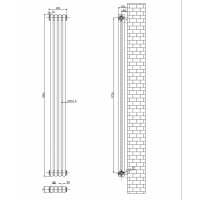 Вертикальный дизайнерский радиатор отопления Artti Bari II 4/1800/200 белый матовый
