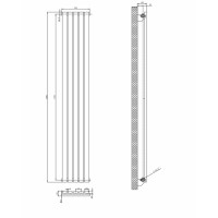 Вертикальний дизайнерський радіатор опалення Artti Rimini 5/1800/295 чорний матовий