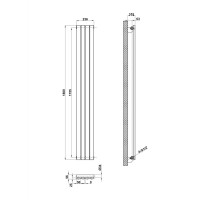 Вертикальний дизайнерський радіатор опалення Artti Rimini 4/1800/236/50 чорний матовий