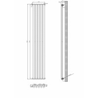 Вертикальный дизайнерский радиатор отопления Artti Terni 5/1800/295 чорний матовый