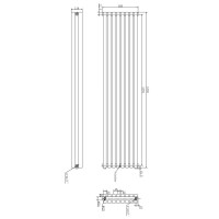 Вертикальный дизайнерский радиатор отопления Artti Ancona II 8/1600/368 черный матовый