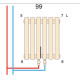 Горизонтальный дизайнерский радиатор отопления Artti Rimini II G 10/550/590/50 белый матовый