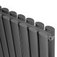 Горизонтальный дизайнерский радиатор отопления Artti Rimini II G 10/550/590/50 серый матовый