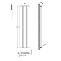 Вертикальный дизайнерский радиатор отопления Artti Rimini II 6/1800/354/50 белый матовий