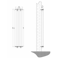 Вертикальный дизайнерский радиатор отопления Artti Livorno 5/1800/340 чёрный матовий