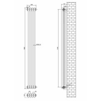Вертикальний дизайнерський радіатор опалення Artti Bari III 4/1800/200 сірий матовий