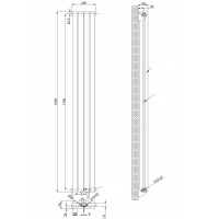 Вертикальный дизайнерский радиатор отопления Artti Rimini II 4/1800/236/50 чёрный матовий