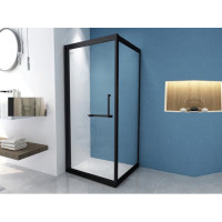 Душова кабіна 90*90 б/п, проф. черн.мат, скло прозр(6мм)., розсувні всередину ASIGNATURA Tinto 49020702