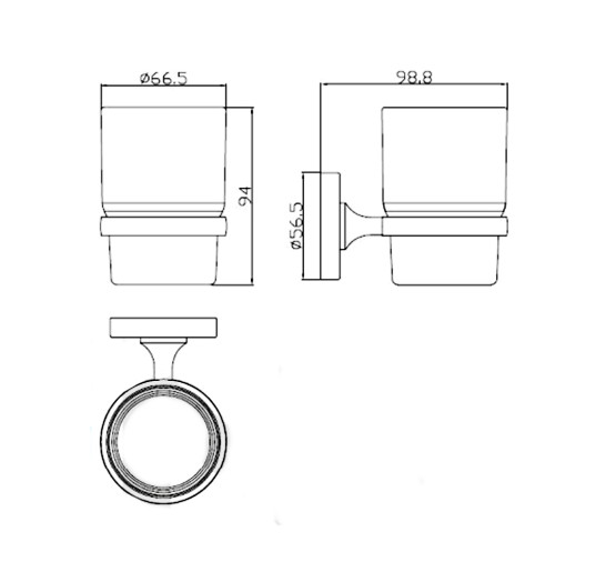 Склянка Genwec Cartago series GW05 02 05 02 з тримачем хром