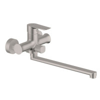 Смеситель для ванной однорычажный с длинным изливом IMPRESE VACLAV сатин латунь f03206406AB