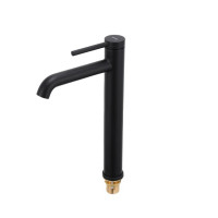 Високий змішувач для умивальника Gappo G1006-26 чорний