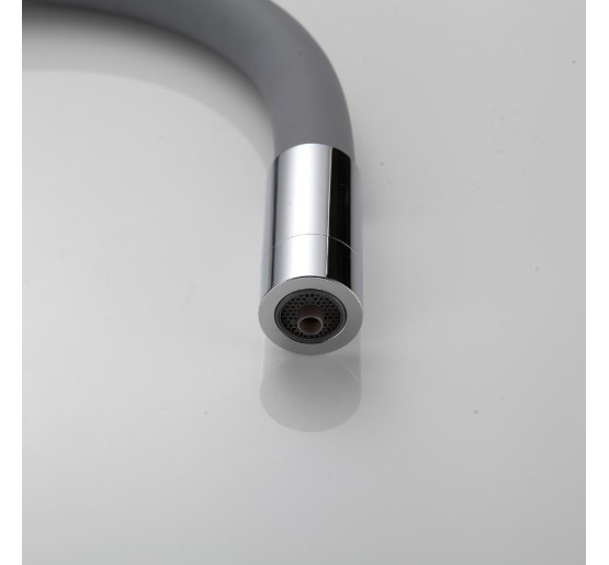 Змішувач для кухні з гнучким виливом та краном для фільтра Frap F4396 хром сірий
