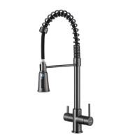 Смеситель кухонный с гибким изливом на пружине Gappo G4398-69 под фильтр.