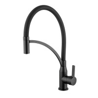 Змішувач для кухні з гнучким виливом Frap F4552-6 чорний