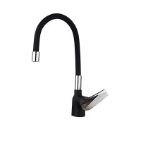 Змішувач для кухні Frap F4453-04 з гнучким зливом чорний