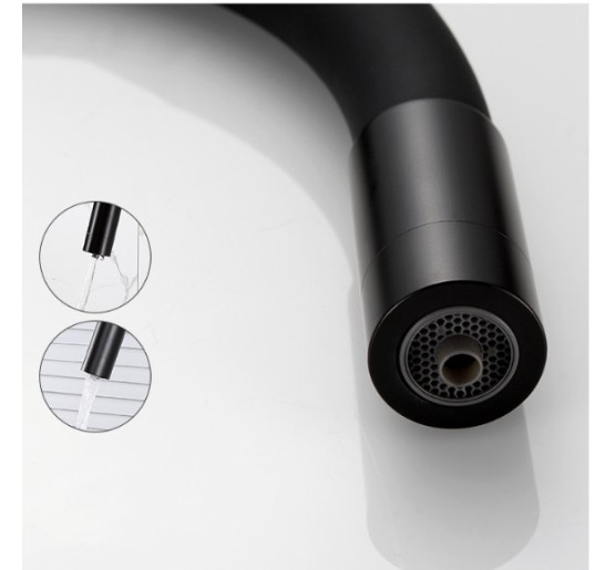 Гнучкий змішувач для кухні з краном для фільтра Frap F4396-6 чорний