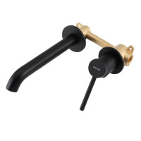 Вбудований настінний змішувач для раковини Gappo G1206-6 чорний