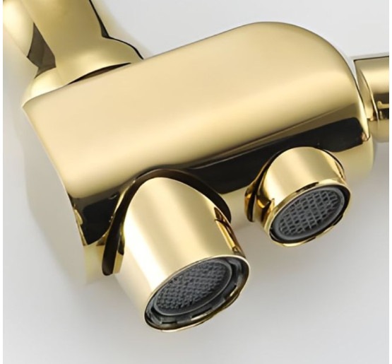 Змішувач для кухні з гнучким виливом під фільтр Gappo G4398-13 золото