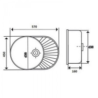 Мийка нерж 0.6mm WEZER 5745 Deсор (врізна)+сифон