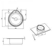 Мийка нерж 0,6 mm WEZER 4843 Satin