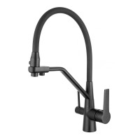 Змішувач для кухні на дві води Frap F4374-6 чорний