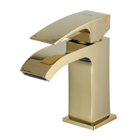 Змішувач для умивальника золотий GAPPO G1007-3 з плоским аератором