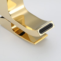 Смеситель для умывальника золотой GAPPO G1007-3 с плоским аэратором