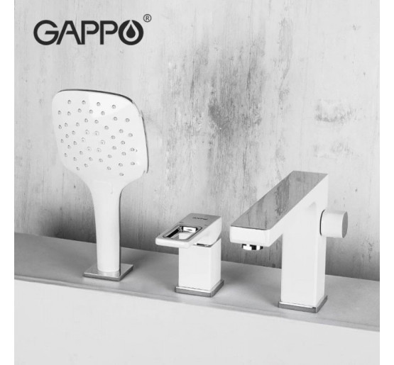 Смеситель для ванны на борт Gappo G1117-8 белый