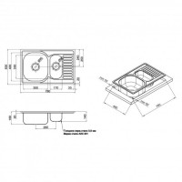 Мийка з нержавіючої сталі Wezer 7850 Decor 0,8 мм