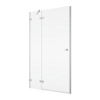 AN13WG09005007 Annea Одностворчаті двері з фіксованою стінкою в одній лінії і L-кріпленням, петлі зліва, 900*200мм, алюміно-хром, прозоре скло