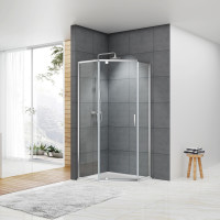 DEVIT FEN0140 ART 2.0 Кабина душевая, пятиугольная, распашная, хром, 90х90, без поддона, стекло прозрачное