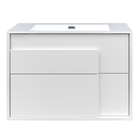Тумба 80 з раковиною, DEVIT CITY 0021160W білий глянцевий колір (2пак)