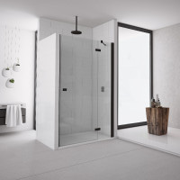 Душевые двери SanSwiss, Annea BlackLine AN13D10000607, ширина 1000мм, открывание влево, стекло прозрачное, проф. черный мат