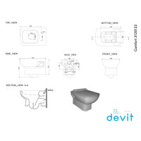 Підвісний унітаз DEVIT Comfort COMFORT NEW 3120123 з сидінням softclose тонким
