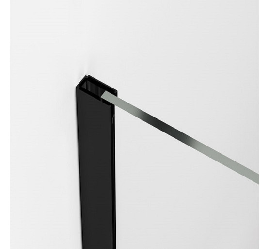 STR4P1200607 BlackLine WALK-IN EASY душевая фиксированная перегородка, стекло прозрачное, проф.черный мат