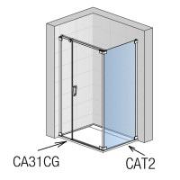Боковая стенка San Swiss CADURA CAT20905007, ширина 900 мм, стекло прозрачное, проф.алюм.хром