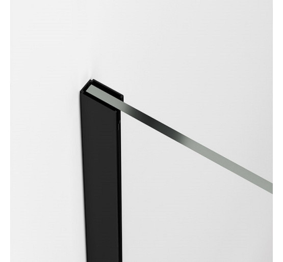 STR4P0900607 BlackLine WALK-IN EASY душевая фиксированная перегородка, стекло прозрачное, проф.черный мат