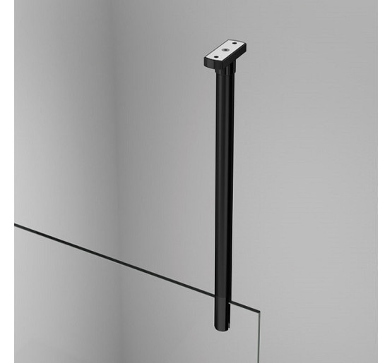 STR4P0900607 BlackLine WALK-IN EASY душевая фиксированная перегородка, стекло прозрачное, проф.черный мат