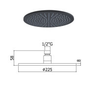 ZSOF 074 NO SYNCRO Верхний душ, черный мат