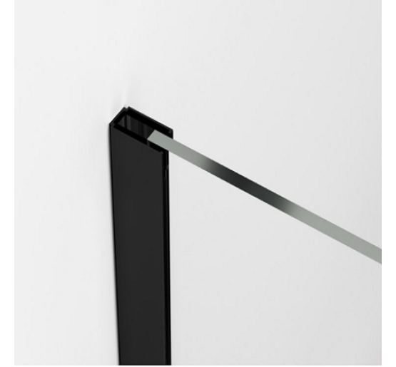 STR4P1000607 BlackLine WALK-IN EASY душевая фиксированная перегородка, стекло прозрачное, проф.черный мат