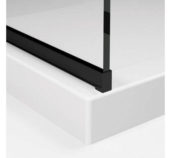 STR4P1000607 BlackLine WALK-IN EASY душевая фиксированная перегородка, стекло прозрачное, проф.черный мат