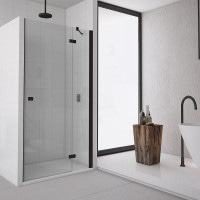 Душові двері SanSwiss, Annea BlackLine AN13D12000607, ширина 1200мм, відкривання вправо, скло прозоре, профіль чорний мат