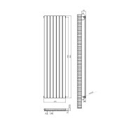 Вертикальний дизайнерський радіатор опалення ARTTIDESIGN Livorno 7/1800/476/50 чорний матовий