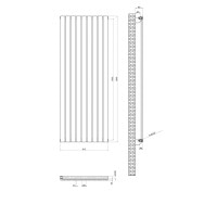 Дизайнерський вертикальний радіатор опалення ARTTIDESIGN Livorno 9/1600/612/50 чорний матовий