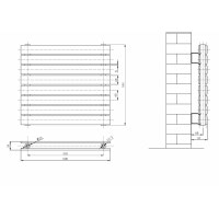 Горизонтальный дизайнерский радиатор отопления ARTTIDESIGN Livorno II G 8/544/600 чёрный матовый
