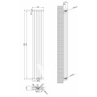 Вертикальный дизайнерский радиатор отопления ARTTIDESIGN Matera II 5/1800/295/50 чёрный матовый