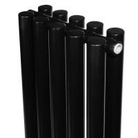 Вертикальный дизайнерский радиатор отопления ARTTIDESIGN Matera II 5/1800/295/50 чёрный матовый