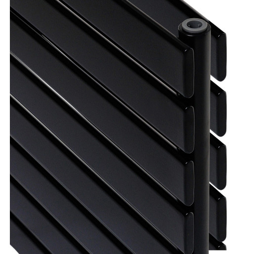 Горизонтальный дизайнерский радиатор отопления ARTTIDESIGN Livorno II G 8/544/600 чёрный матовый