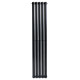 Вертикальний дизайнерський радіатор опалення ARTTIDESIGN Rimini 5/1800/295 чорний матовий