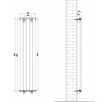 Дизайнерський вертикальний радіатор опалення ARTTIDESIGN Livorno 5/1600/340/50 білий матовий